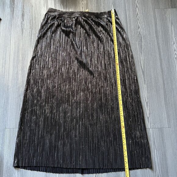 For Love And Lemons Skirt Womens Large Pleated Marion Gunmetal Metallic - Picture 10 of 14